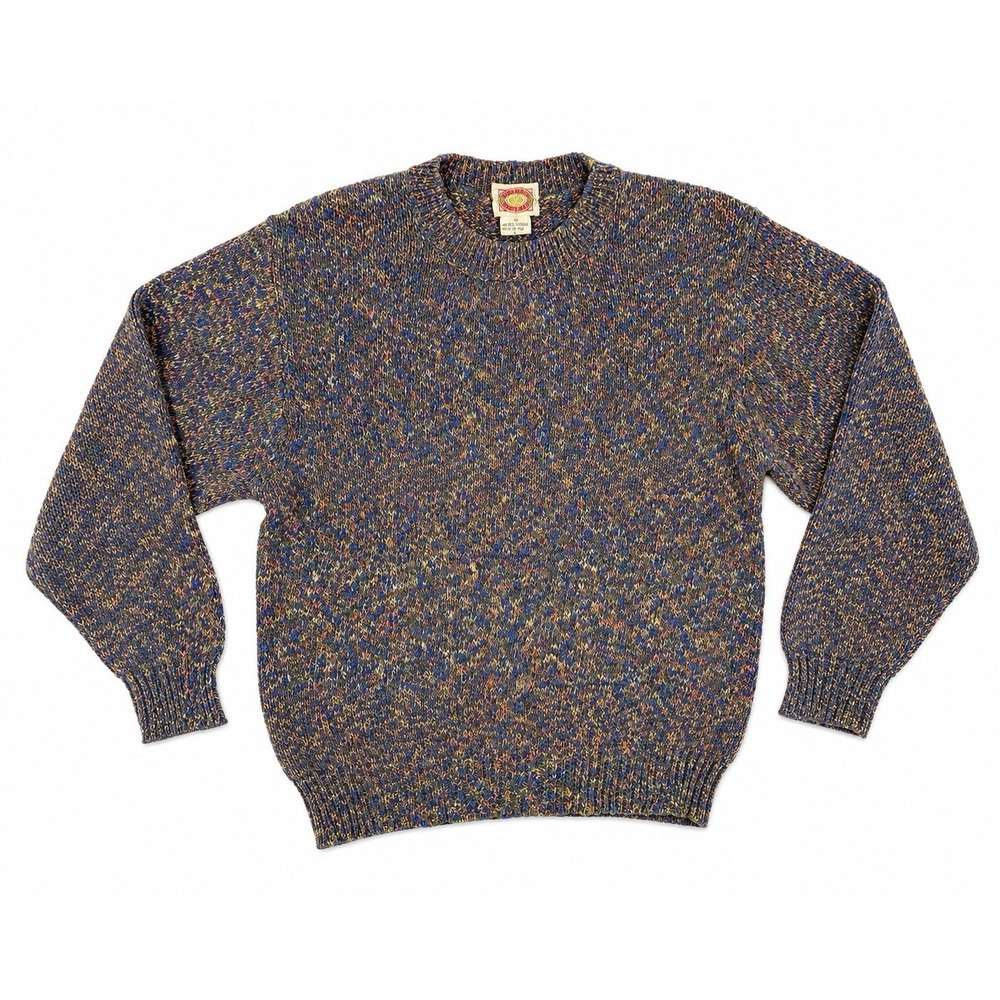 Vintage 1980s Banana Republic Confetti Sweater L  Grandpa Knit Preppy Made Italy